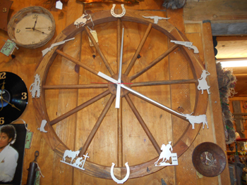 one of a kind clocks, unique clocks, western handmade clocks